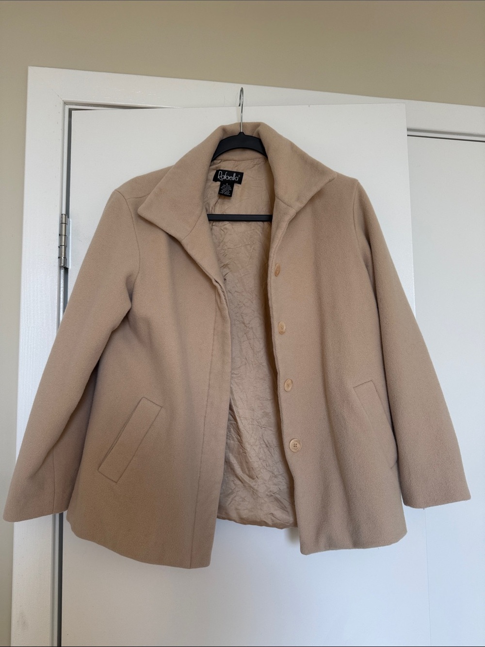Rafaella Cream Beige Wool Peacoat 4